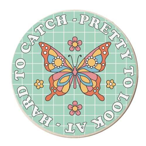 PRETTY TO LOOK AT - HARD TO CATCH - personalised beer coaster by AbiGoLucky