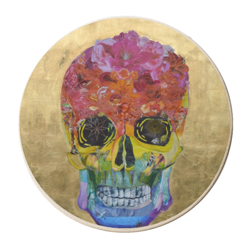 Pride and skull - personalised beer coaster by Kirstie Taylor