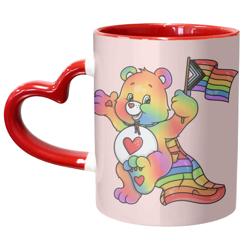 Pride Care Bear - unique mug by Amy Farmer