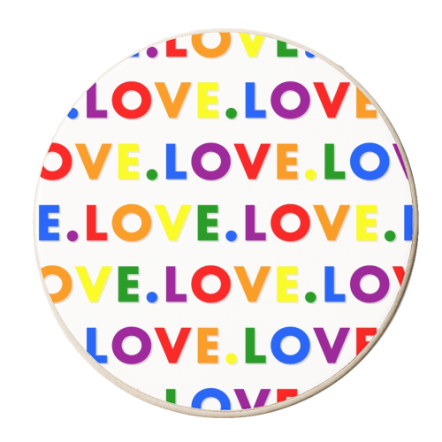 Pride flag love print - personalised beer coaster by The Girl Next Draw