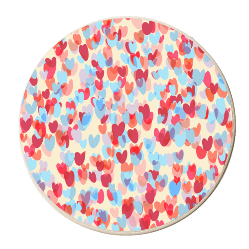 Pride Love Hearts Red - personalised beer coaster by Ninola Design