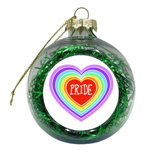 Pride Rainbow Heart - xmas bauble by Adam Regester