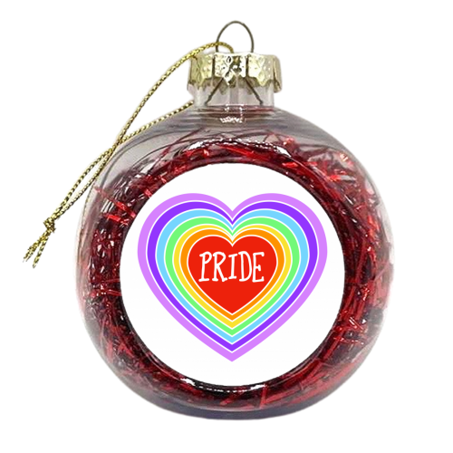 Pride Rainbow Heart - xmas bauble by Adam Regester
