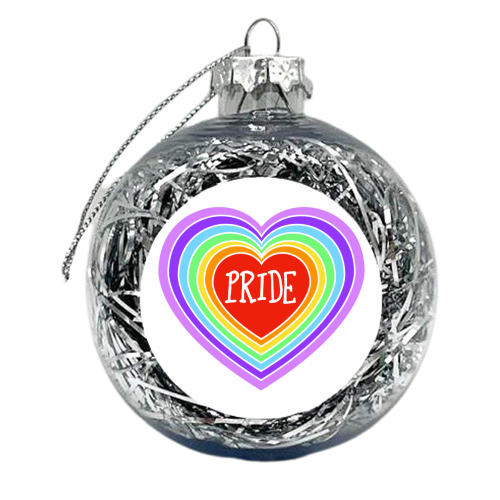 Pride Rainbow Heart - xmas bauble by Adam Regester
