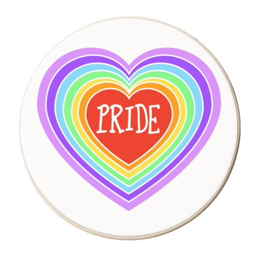 Pride Rainbow Heart - personalised beer coaster by Adam Regester