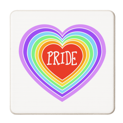 Pride Rainbow Heart - personalised beer coaster by Adam Regester