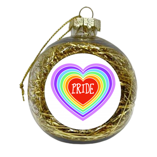 Pride Rainbow Heart - xmas bauble by Adam Regester