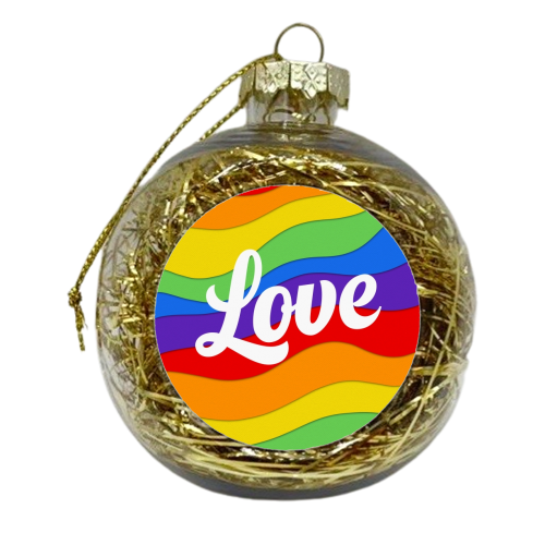 Pride rainbow love print - xmas bauble by The Girl Next Draw