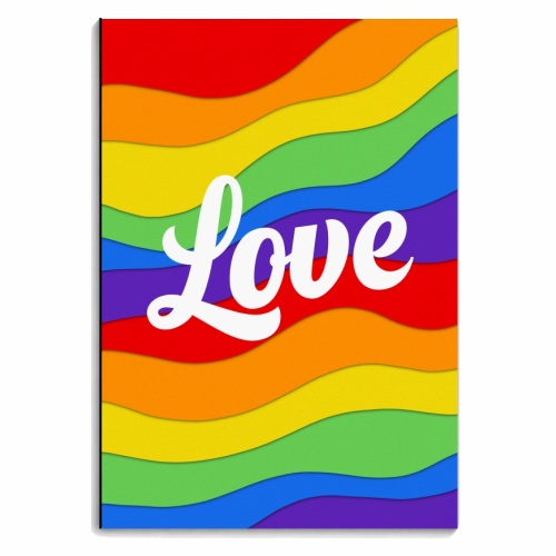 Pride rainbow love print - personalised A4, A5, A6 notebook by The Girl Next Draw