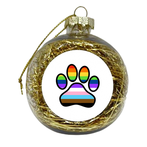 Pride Rainbow Paw Print - xmas bauble by Adam Regester