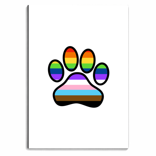 Pride Rainbow Paw Print - personalised A4, A5, A6 notebook by Adam Regester