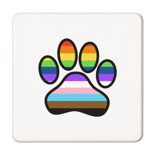 Pride Rainbow Paw Print - personalised beer coaster by Adam Regester