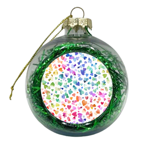Pride Summer Love Hearts - xmas bauble by Ninola Design