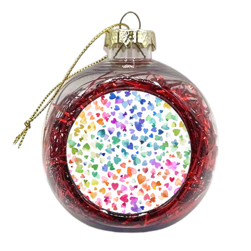 Pride Summer Love Hearts - xmas bauble by Ninola Design