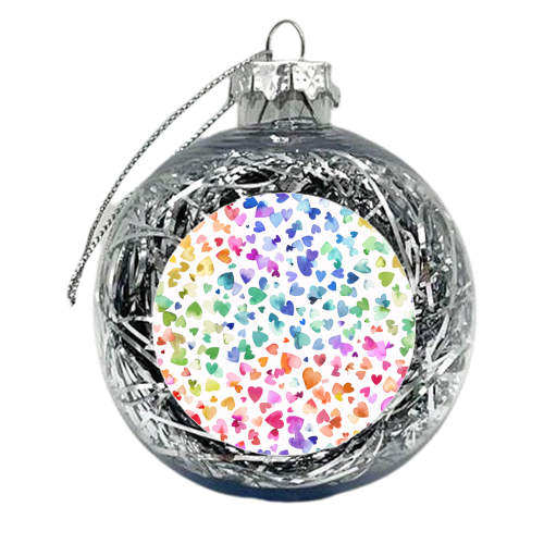 Pride Summer Love Hearts - xmas bauble by Ninola Design