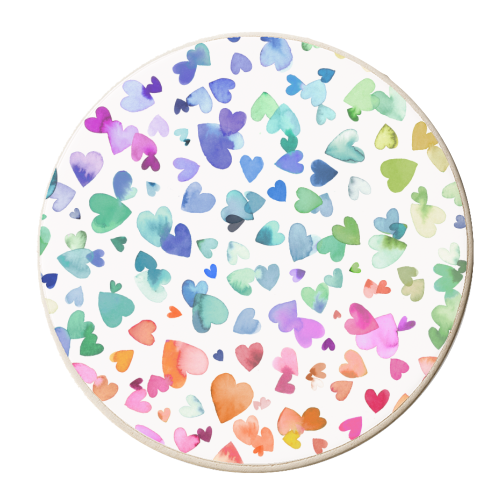 Pride Summer Love Hearts - personalised beer coaster by Ninola Design