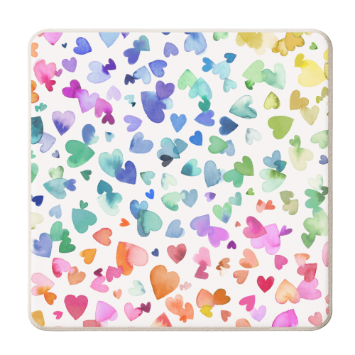 Pride Summer Love Hearts - personalised beer coaster by Ninola Design