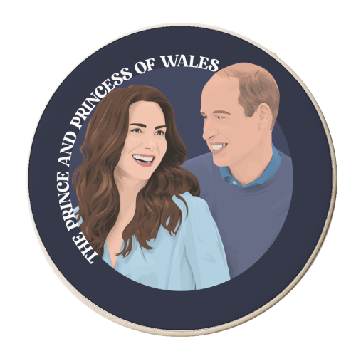 Prince and Princess of Wales - personalised beer coaster by Pink and Pip