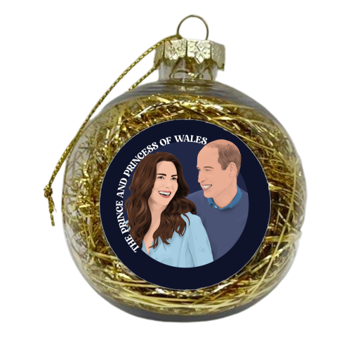 Prince and Princess of Wales - xmas bauble by Pink and Pip