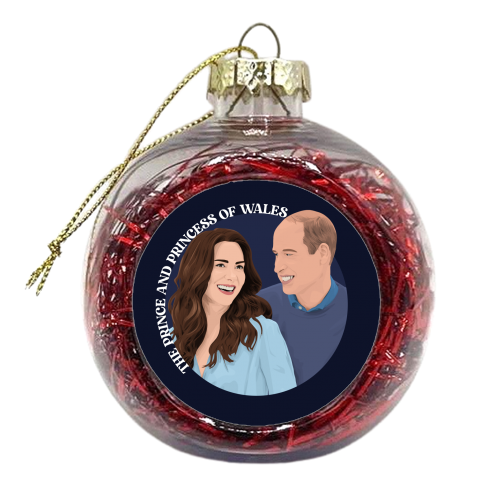Prince and Princess of Wales - xmas bauble by Pink and Pip