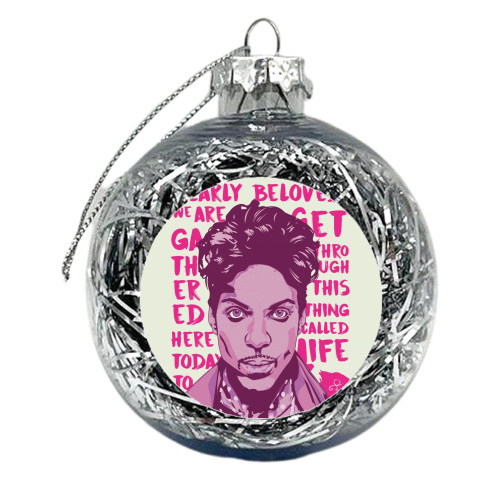 Prince - Purple Reign - xmas bauble by Rick Letford