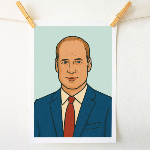 Prince William - A1 - A4 art print by Ms Doodle