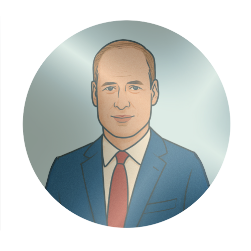 Prince William - Circle Sticker by Ms Doodle