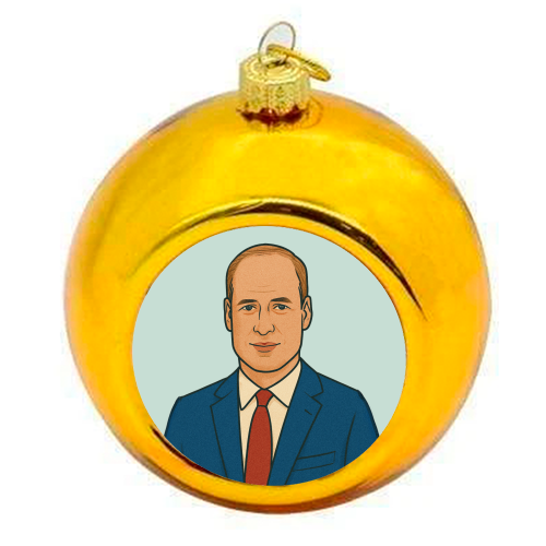 Prince William - colourful christmas bauble by Ms Doodle