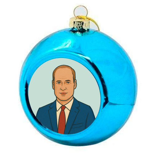 Prince William - colourful christmas bauble by Ms Doodle