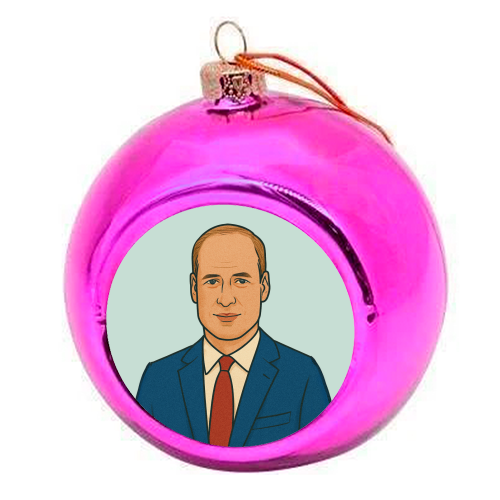 Prince William - colourful christmas bauble by Ms Doodle