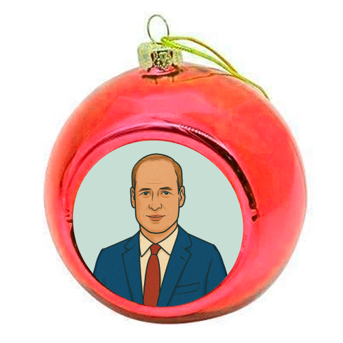 Prince William - colourful christmas bauble by Ms Doodle