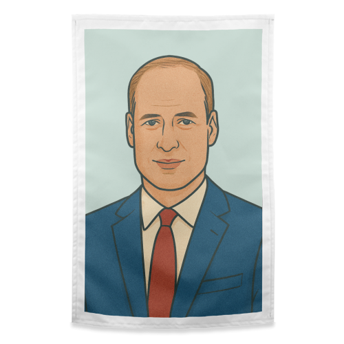 Prince William - funny tea towel by Ms Doodle