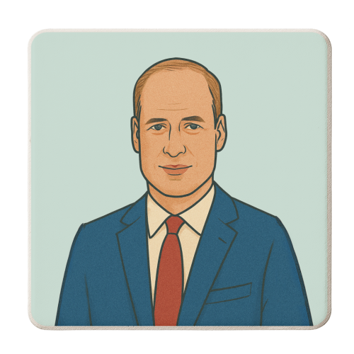 Prince William - personalised beer coaster by Ms Doodle