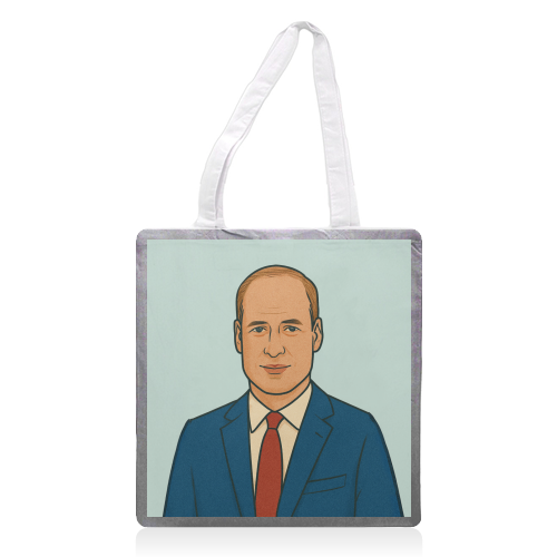 Prince William - printed canvas tote bag by Ms Doodle