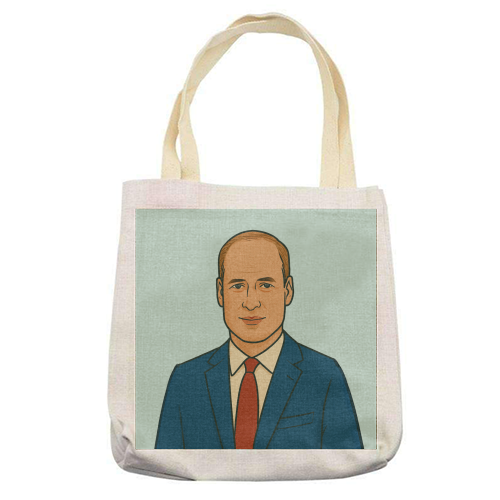 Prince William - printed canvas tote bag by Ms Doodle