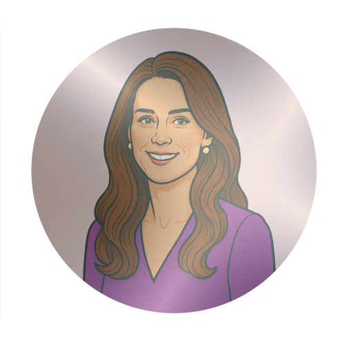 Princess Catherine - Circle Sticker by Ms Doodle