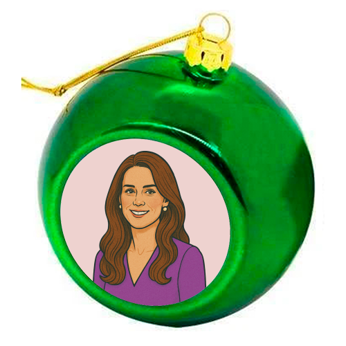 Princess Catherine - colourful christmas bauble by Ms Doodle