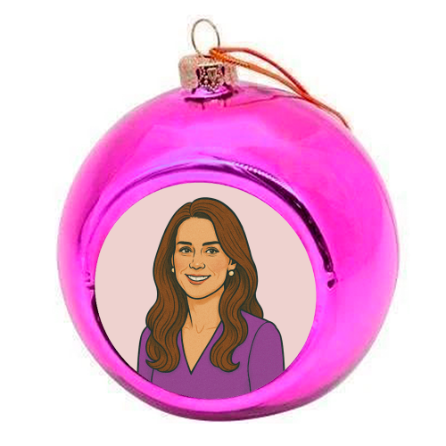 Princess Catherine - colourful christmas bauble by Ms Doodle