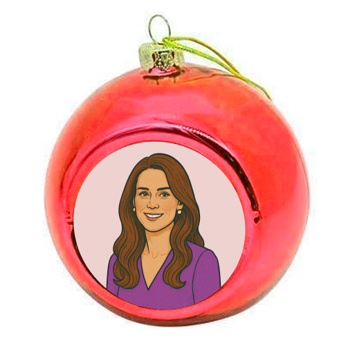 Princess Catherine - colourful christmas bauble by Ms Doodle