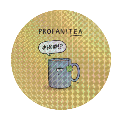 Profani-tea - Circle Sticker by Carl Batterbee