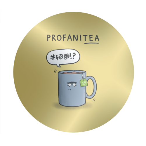 Profani-tea - Circle Sticker by Carl Batterbee