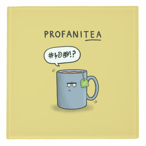 Profani-tea - personalised beer coaster by Carl Batterbee