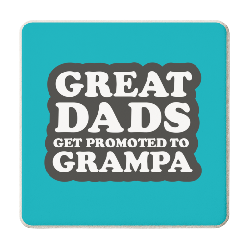 PROMOTED TO GRAMPA - personalised beer coaster by The Boy and the Bear