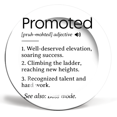 Promotion Congrats, Promoted Coworker Gift Definition - ceramic dinner plate by timsal shol