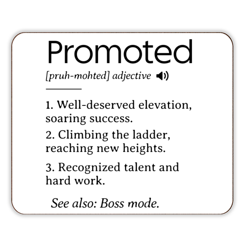 Promotion Congrats, Promoted Coworker Gift Definition - designer placemat by timsal shol