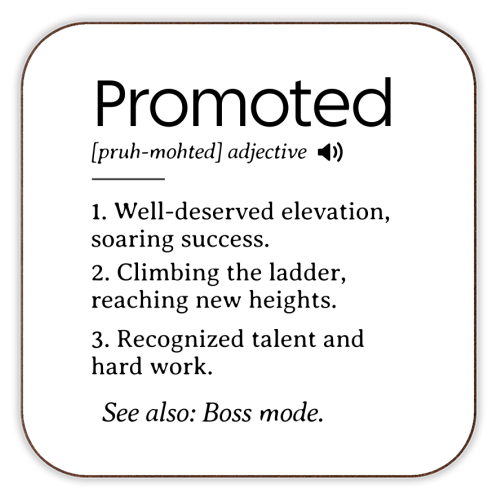 Promotion Congrats, Promoted Coworker Gift Definition - personalised beer coaster by timsal shol