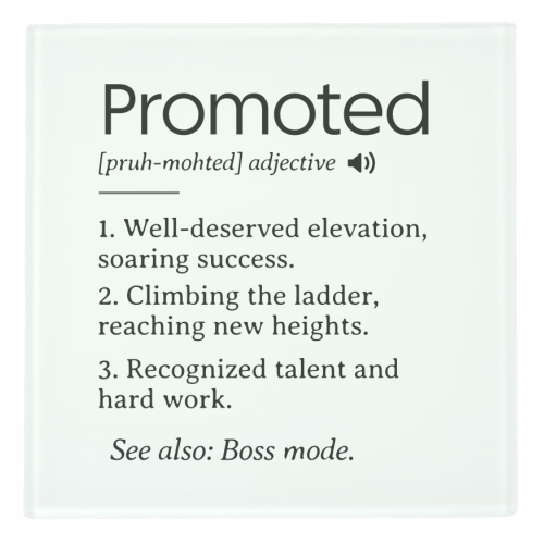 Promotion Congrats, Promoted Coworker Gift Definition - personalised beer coaster by timsal shol