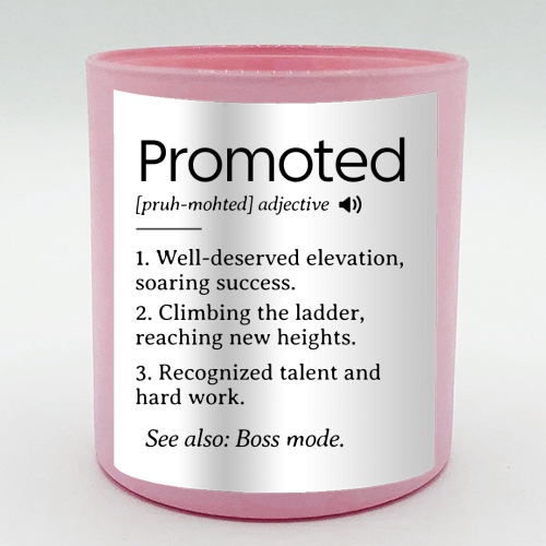Promotion Congrats, Promoted Coworker Gift Definition - scented candle by timsal shol