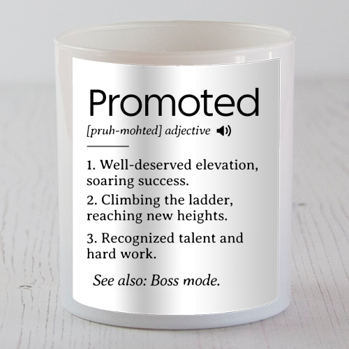 Promotion Congrats, Promoted Coworker Gift Definition - scented candle by timsal shol