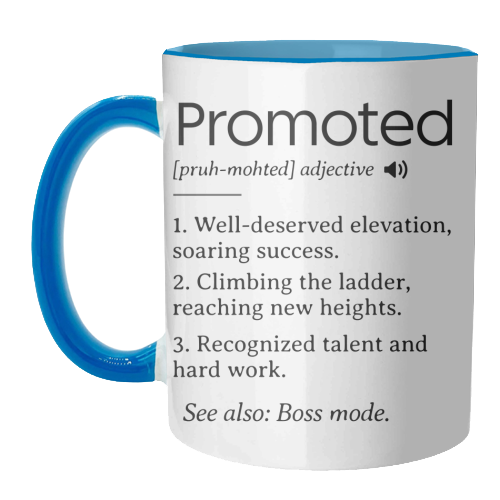 Promotion Congrats, Promoted Coworker Gift Definition - unique mug by timsal shol